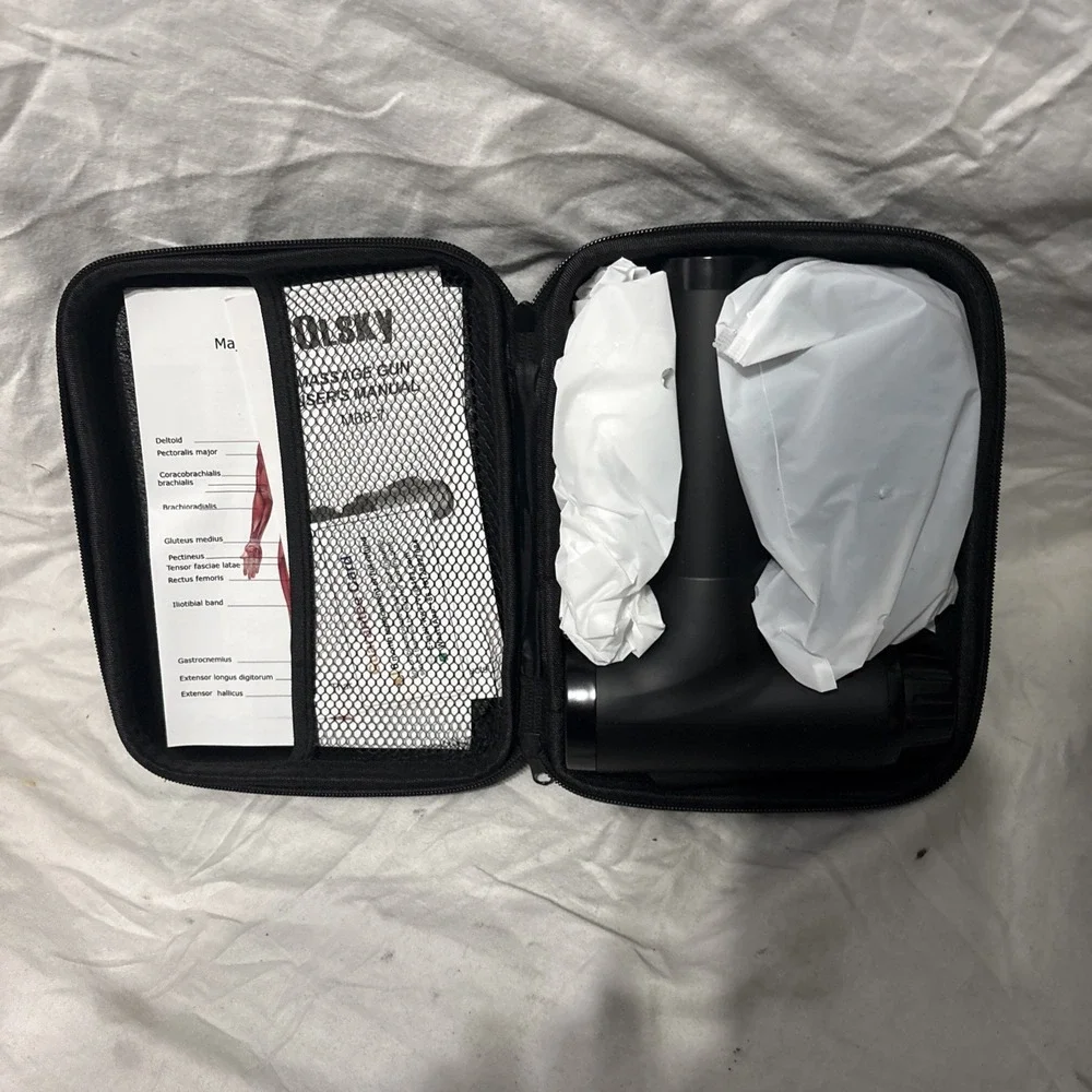Olsky‎ Massage Gun Gray Rechargeable Brand New Open Box Complete